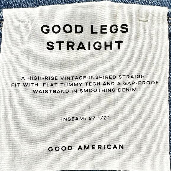 NWT Good American Good Straight Leg Jeans Indigo271 Women 22 - Picture 7 of 10